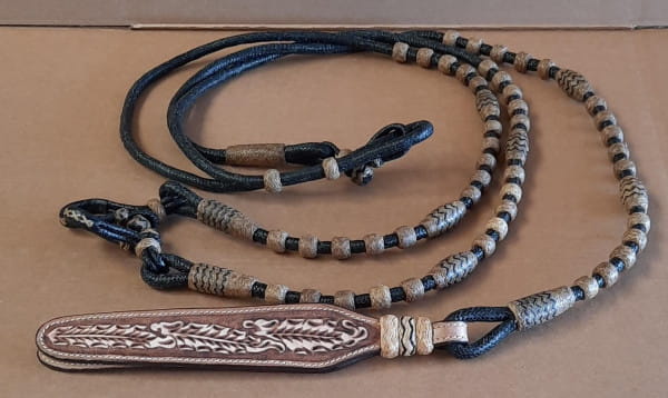 Cattlemans High Quality Romal Reins black/caramel