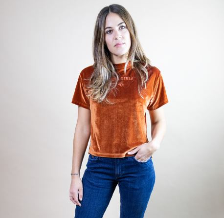 Ranchgirls velvet Short-Cut T-Shirt VALLY rust