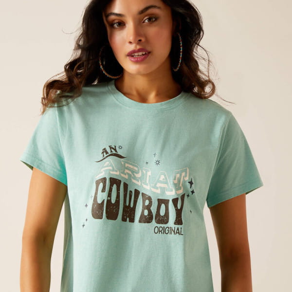 Ariat Womens Ariat Cowboy T-Shirt aqua heather
