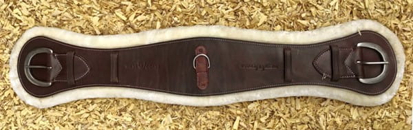 Lederbauchgurt Fleece dark chestnut