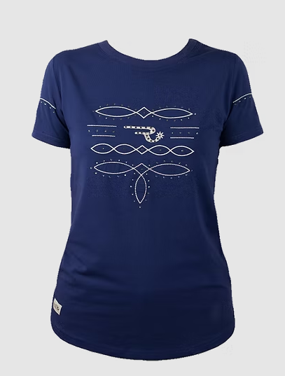 Ranchgirls Rhinestones T-Shirt WILMA navy