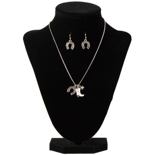 Silver Strike Women&#039;s Boot Horse Silver Jewelry Set