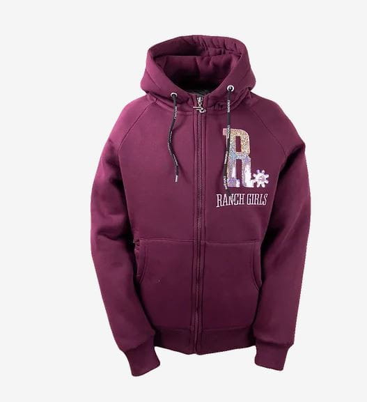 Ranchgirls Hooded Sweat Jacket SHINEY deep wine