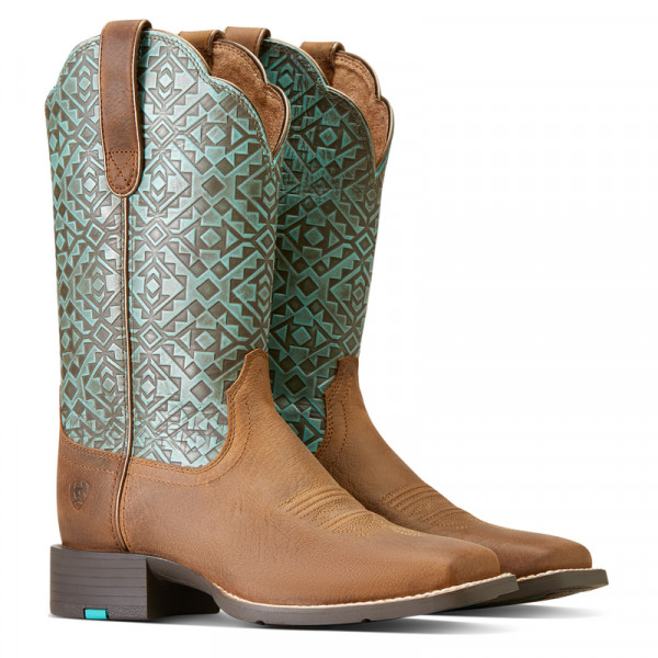 Ariat Womens Round Up Wide Square Toe Old Earth