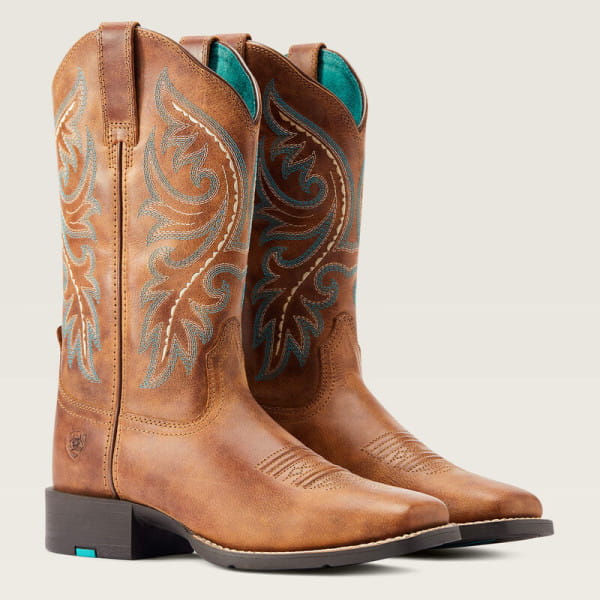 Ariat Womens Round Up Back Zip Western Boot desert sand