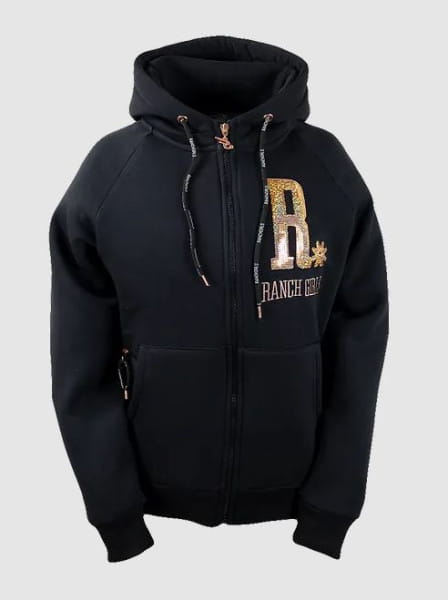 Ranchgirls Hooded Sweat Jacket SHINEY black